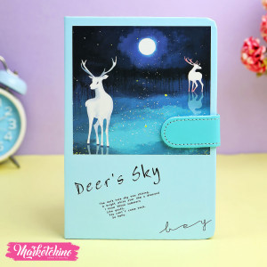 NoteBook-Light Blue Deer