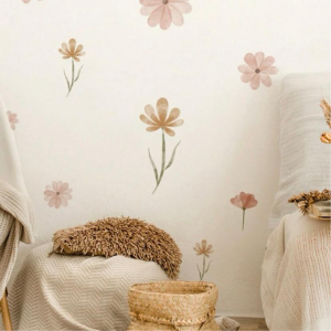 Boho Flowers Wall Stickers Watercolor Bedroom Living