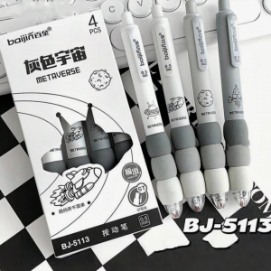 4pcs Clicker Neutral Pen, Black Ink