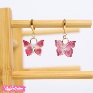 Resin Earring - Maroon Butterfly 