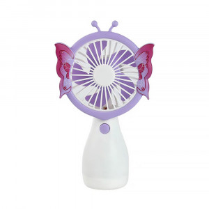 Hand \ Stand Fan, 3 Speeds Desk Fan, 250 MAH Battery Recharging -Butterfly 