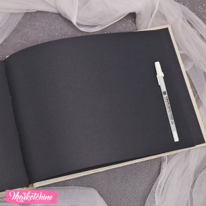 Hard Cover Guest Book With Ink Pen - Our Happy Memories