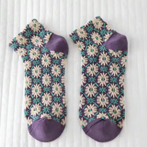 Floral Pattern Casual Ankle Socks