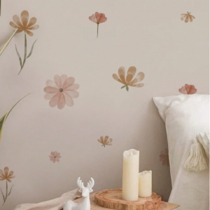 Boho Flowers Wall Stickers Watercolor Bedroom Living