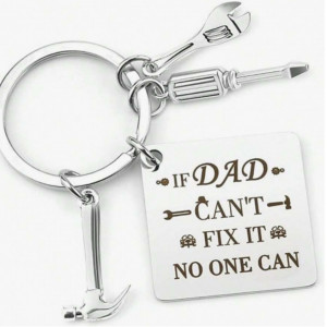 Stainless Steel Keychain If DAD Can't Fix It No One Can