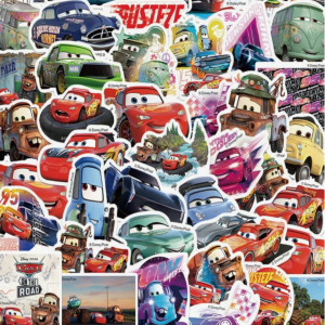 50pcs Cartoon Cars Graffiti Stickers DIY Waterproof PVC