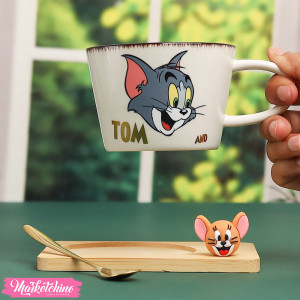Ceramic Mug With Coaster - Tom & Gerry 