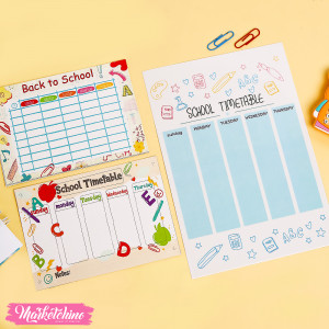 Set Of 3Pcs School Timetable For Kids 