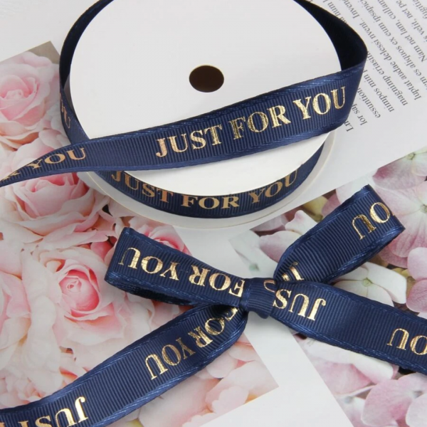 1roll Slogan Graphic Baby Shower Ribbon, Blue Gift Wrap Ribbon For