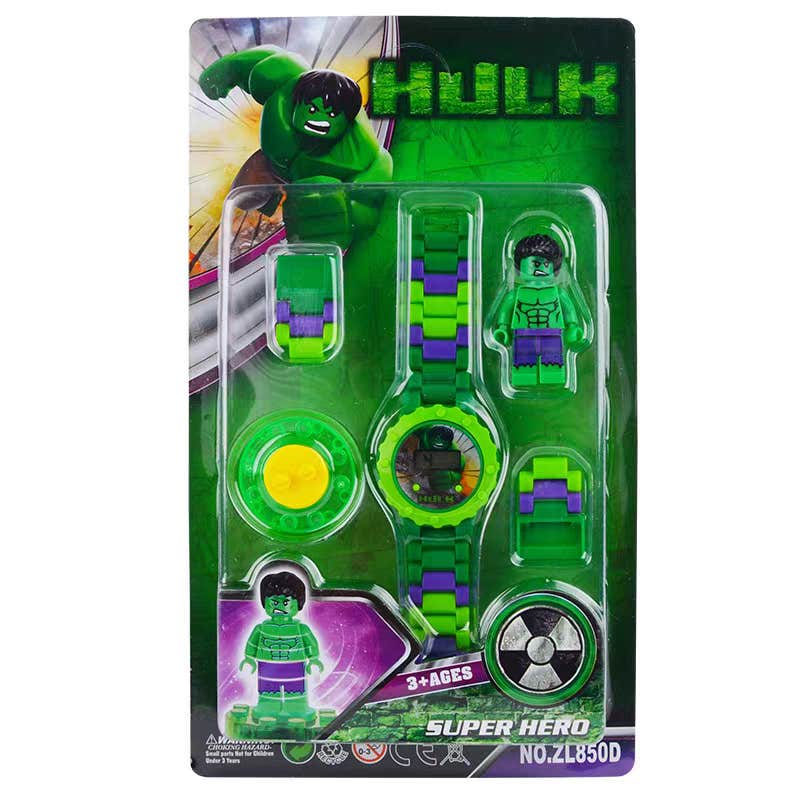 Set of 3Pcs Acrylic Digital Watch -  Hulk 