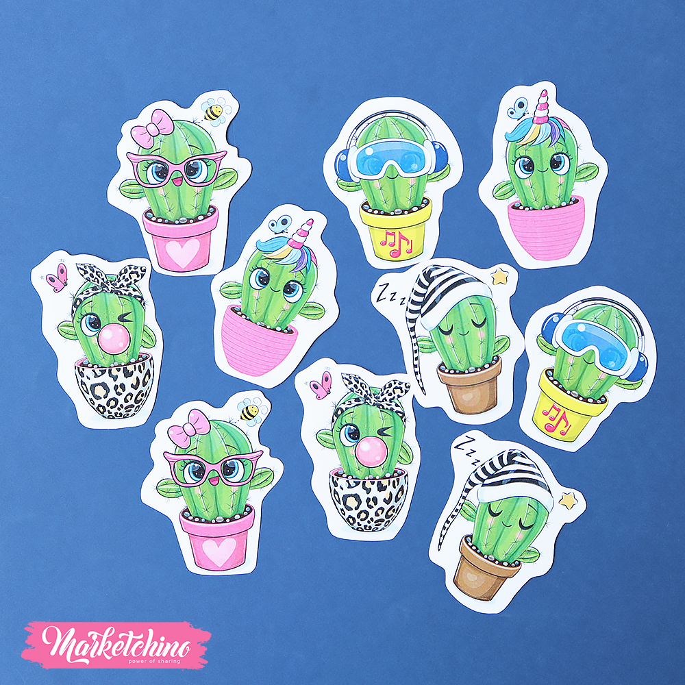 10Pcs Of Laptop Sticker -Cactus - Buy best Handmade Products in Egypt with  best Prices