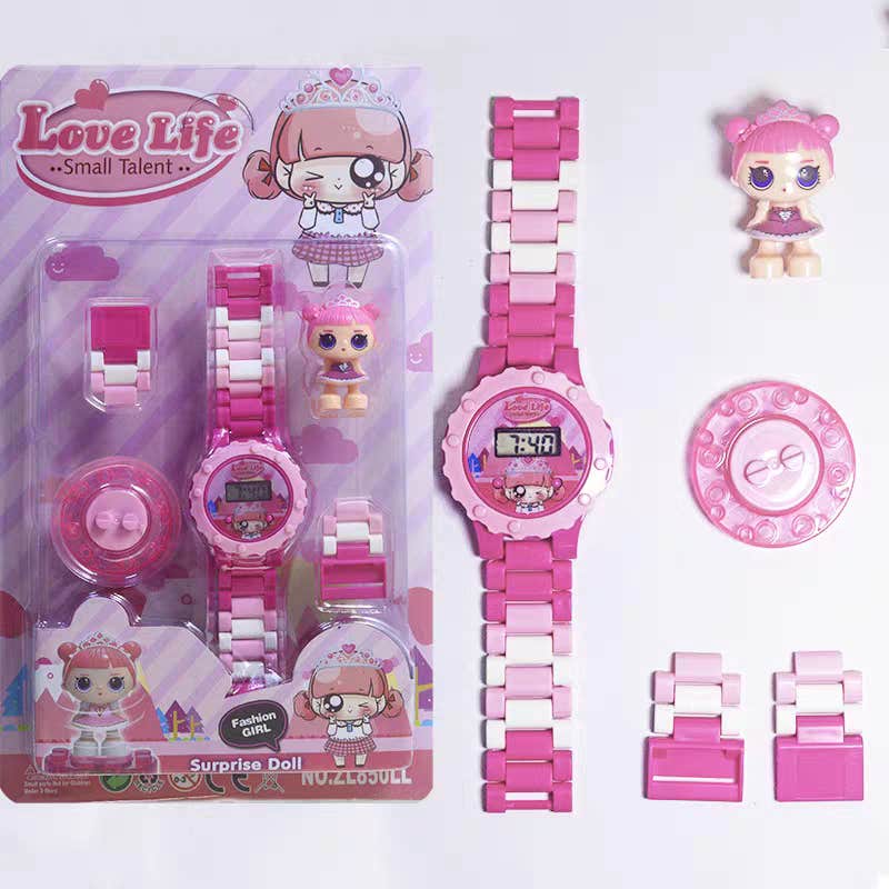Set of 3Pcs Acrylic Digital Watch - Doll 